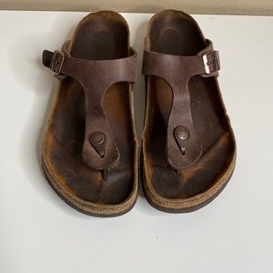 Birkenstock Brown Leather Gizeh size 39